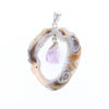 Druzy Quartz With Dangling Amethyst Pendant