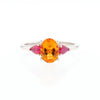 Fall Season Citrine and Ruby Ring