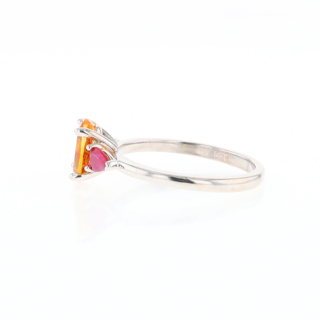 Fall Season Citrine and Ruby Ring