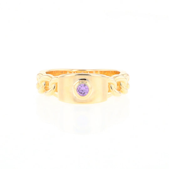 Amethyst Chain Design Ring