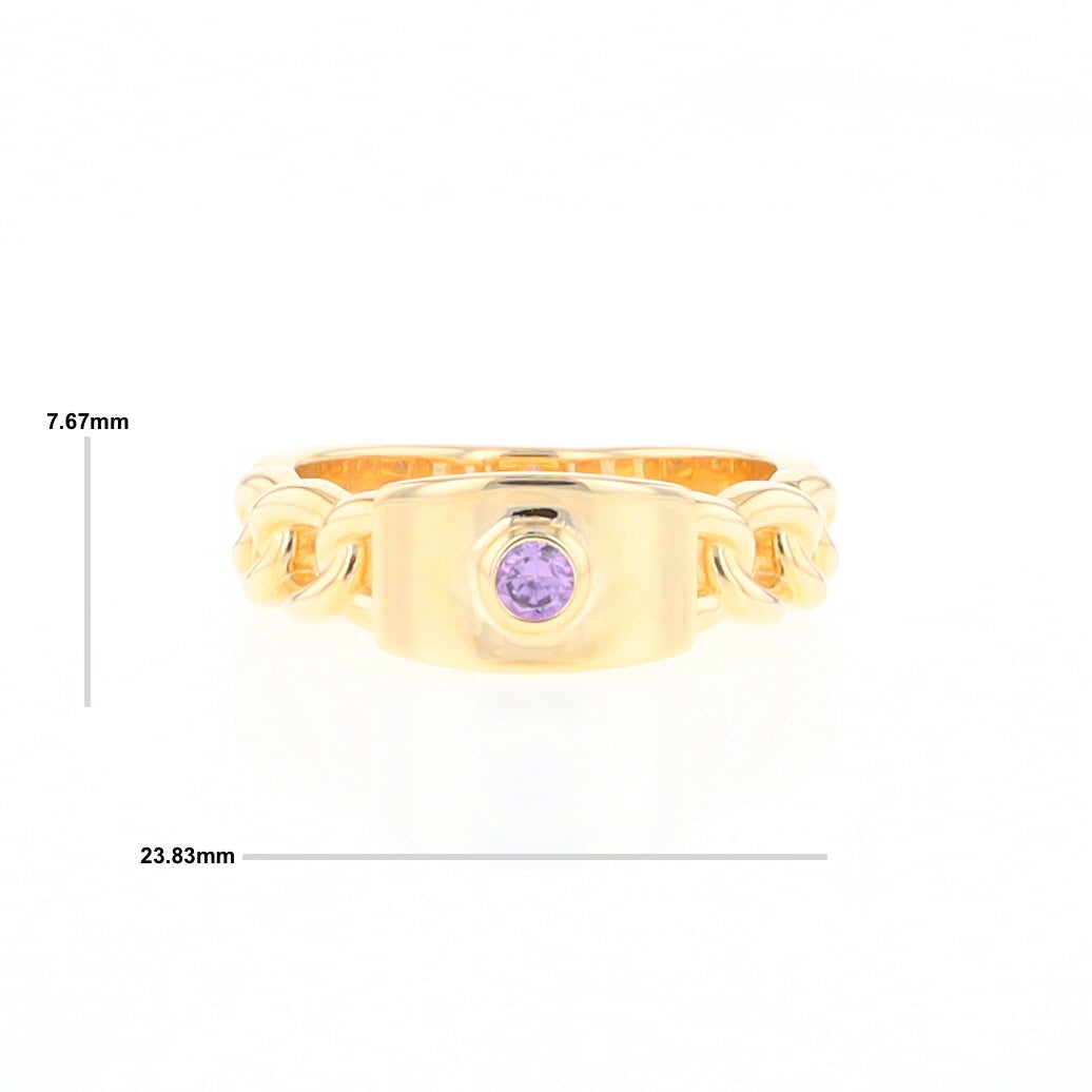 Amethyst Chain Design Ring