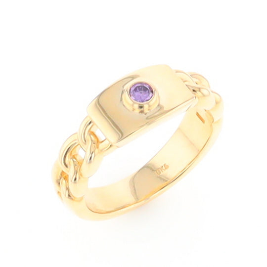 Amethyst Chain Design Ring