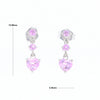 Synthetic Pink Sapphire Dangle Heart Earrings