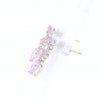 Synthetic Pink Sapphire Dangle Heart Earrings