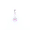 Synthetic Pink Sapphire Dangle Heart Necklace