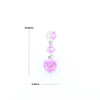 Synthetic Pink Sapphire Dangle Heart Necklace