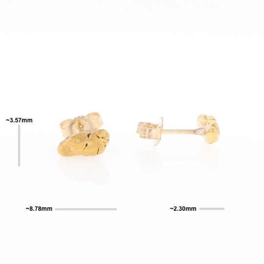 Natural Gold Nugget Stud Earrings