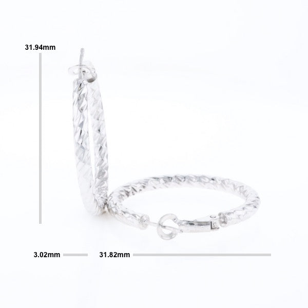 Diamond Cut Hoop Earrings