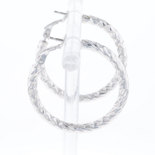 Diamond Cut Hoop Earrings