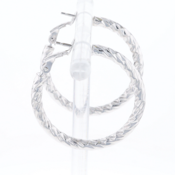 Diamond Cut Hoop Earrings