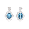 London Blue Topaz in Filigree Setting Dangle Earrings