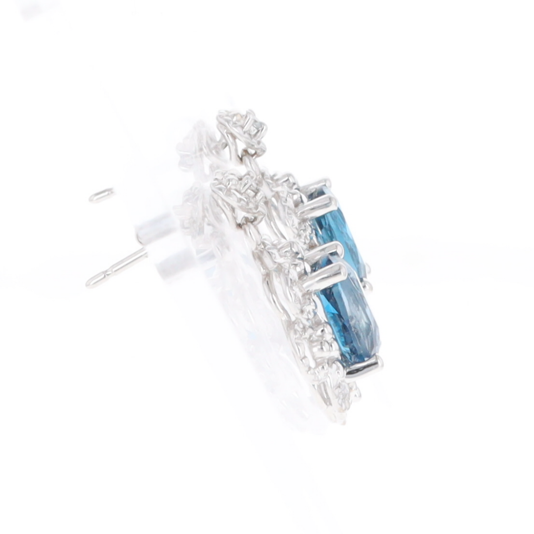 London Blue Topaz in Filigree Setting Dangle Earrings