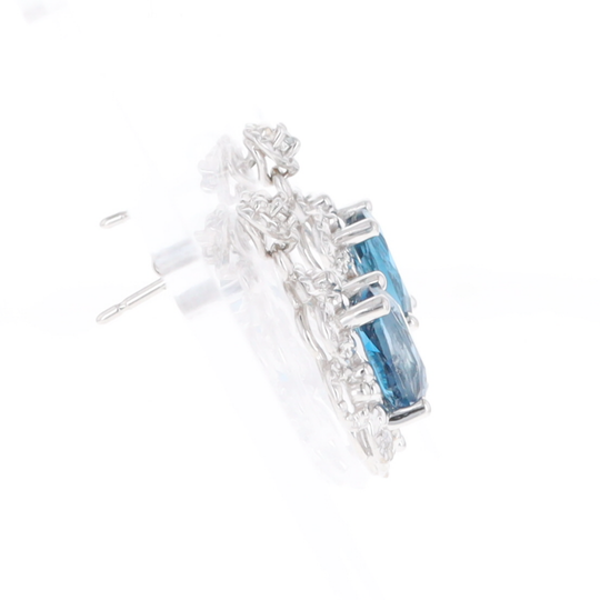 London Blue Topaz in Filigree Setting Dangle Earrings