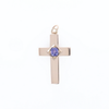 Cross Pendant with Purple Sapphire