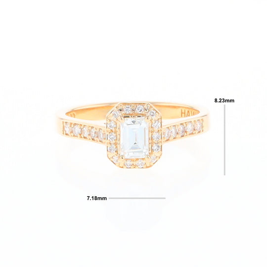 Emerald Cut Diamond Halo Ring