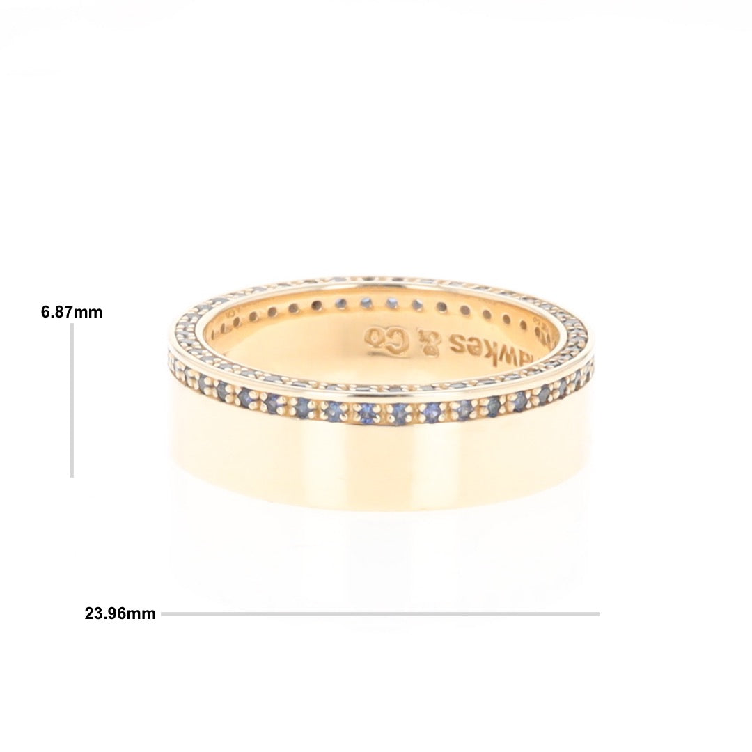 Men's Blue Sapphire Wedding Band Contemporary Design