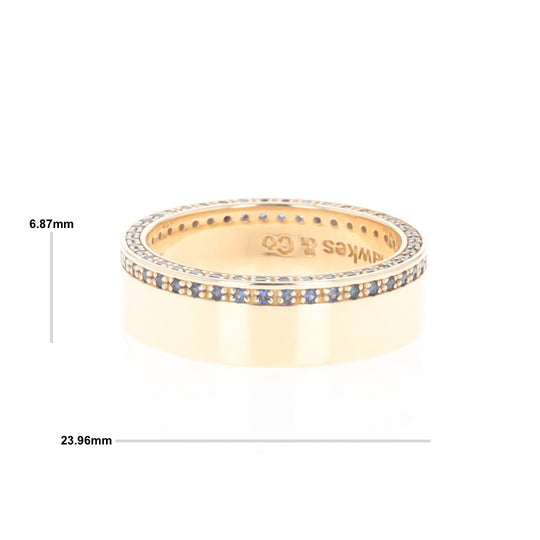 Men's Blue Sapphire Wedding Band Contemporary Design