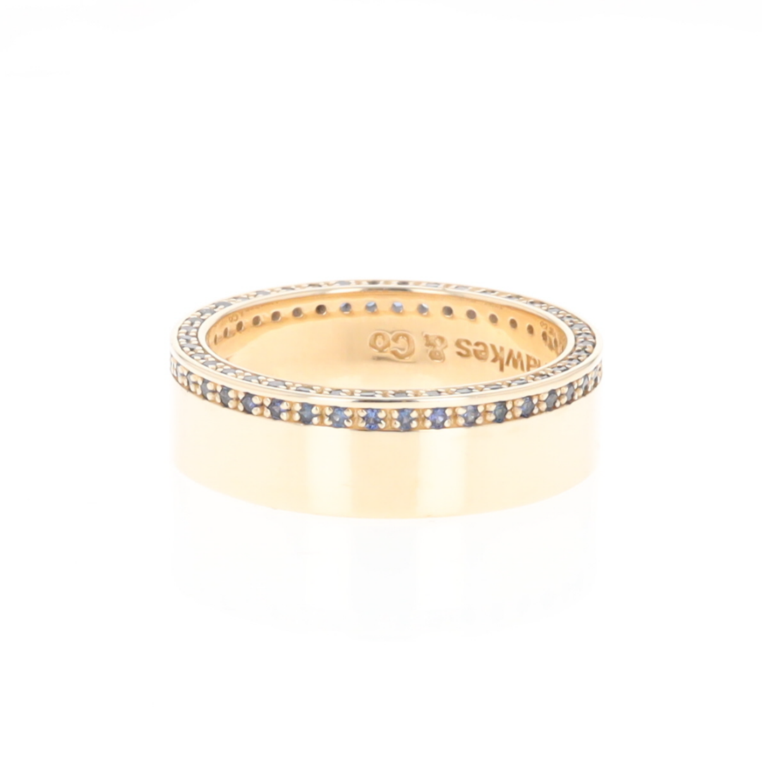 Men's Blue Sapphire Wedding Band Contemporary Design