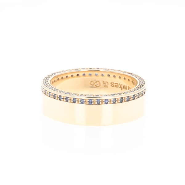 Men's Blue Sapphire Wedding Band Contemporary Design