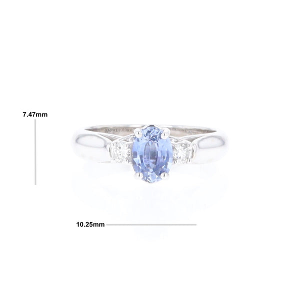 Ceylon Sapphire Three-Stone Trellis Ring