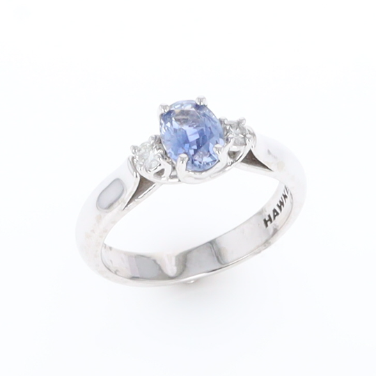 Ceylon Sapphire 3-Stone Trellis Ring
