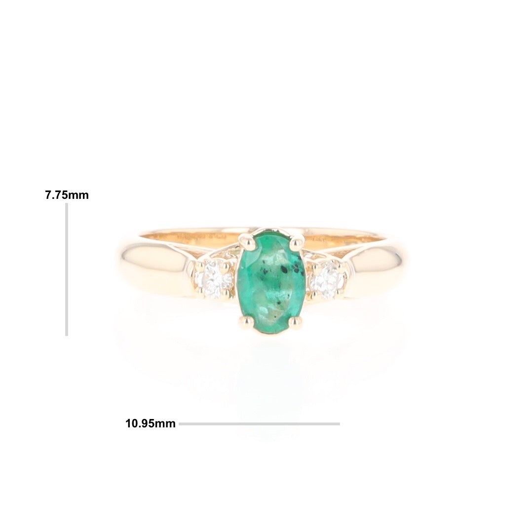 Emerald Three-Stone Trellis Ring