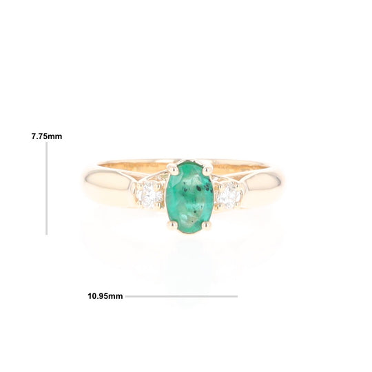 Emerald Three-Stone Trellis Ring
