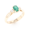 Emerald Three-Stone Trellis Ring
