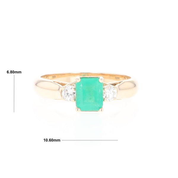 Emerald 3-Stone Trellis Ring