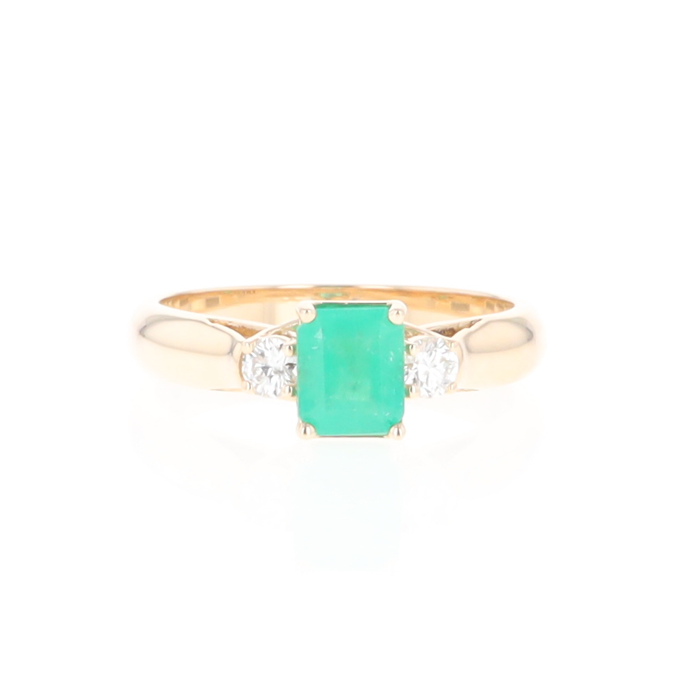 Emerald 3-Stone Trellis Ring