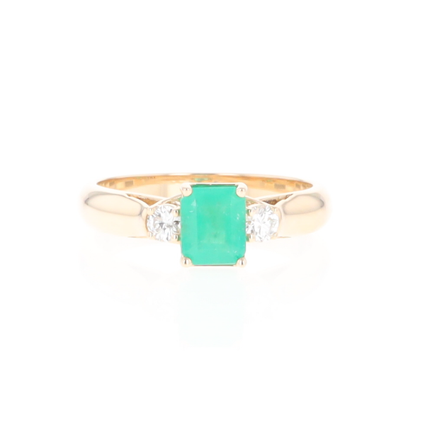Emerald 3-Stone Trellis Ring