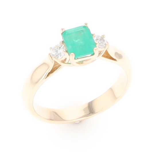 Emerald 3-Stone Trellis Ring