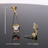 Opal Earrings Round Inlaid Open Tear Drop Design Studs