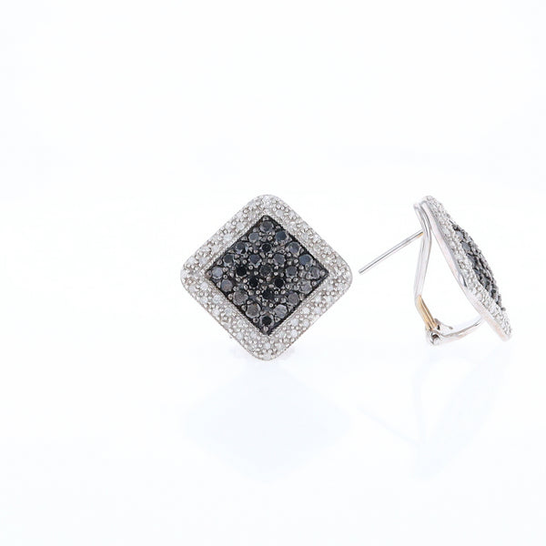 Pavé Black and White Diamond Earrings