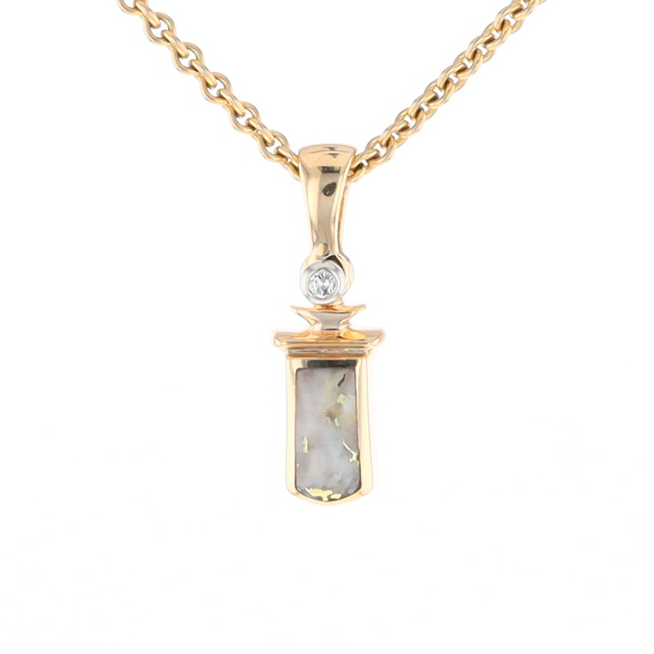 Gold Quartz Banner Shaped Pendant