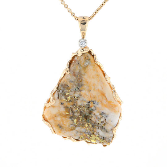 Gold Quartz Freeform Pendant (G3)