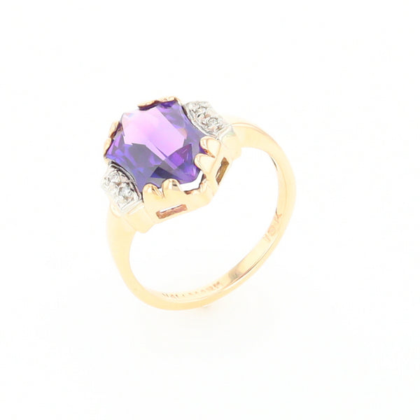 Vintage Hexagon Sapphire Ring