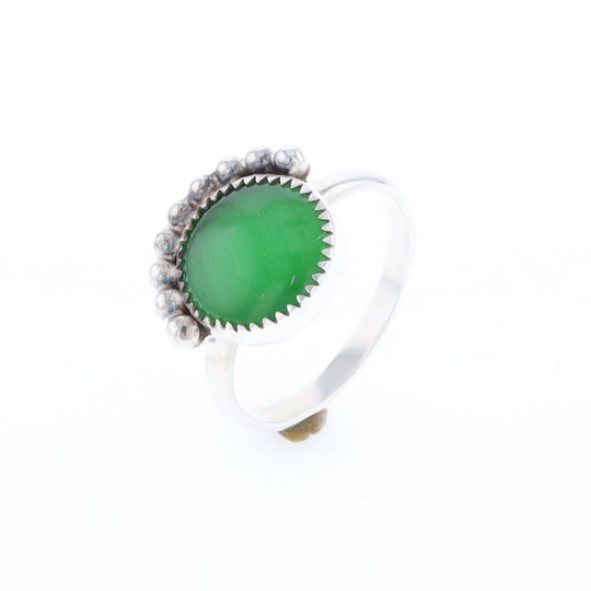 Green Glass Beaded Ring