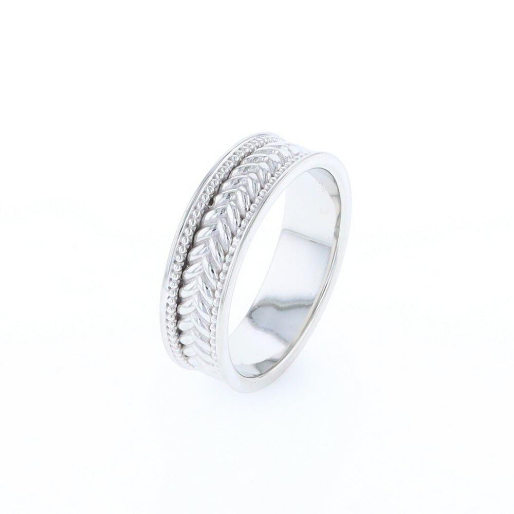 Braided White Gold Men's Ring