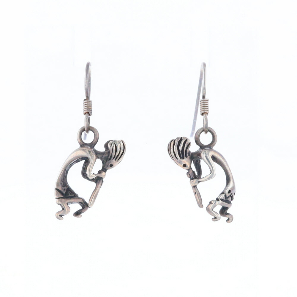 Silver Kokopelli Dangle Earrings