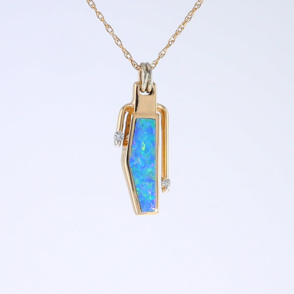 Opal Geometric Inlaid Pendant