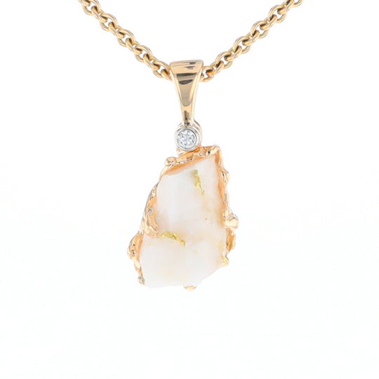 Rough Gold Quartz Freeform Pendant