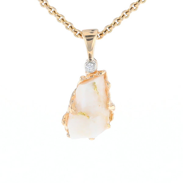 Rough Gold Quartz Freeform Pendant