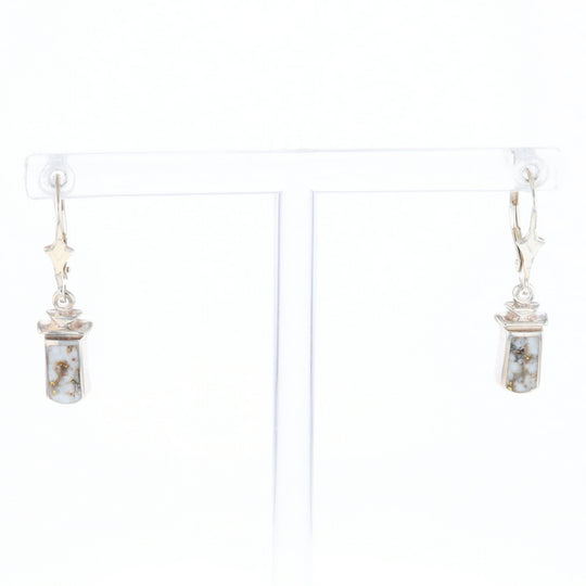 Sterling Silver Gold Quartz Inlaid Earrings - G3