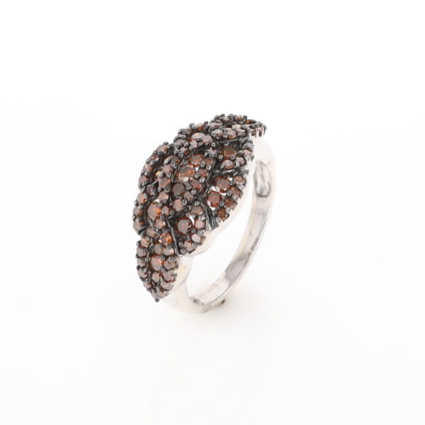 Knot Cluster Orange Diamond Ring