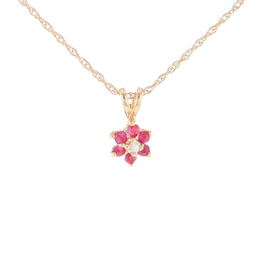 Ruby Flower Pendant