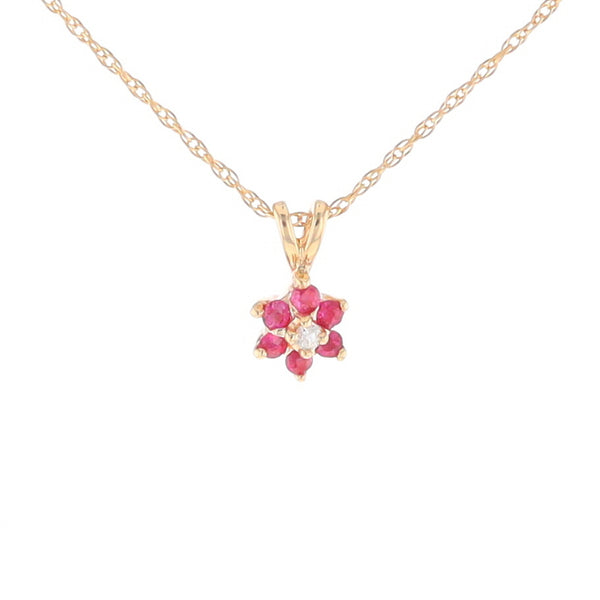 Ruby Flower Pendant