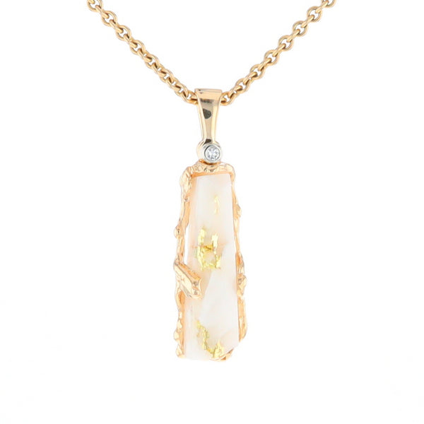 Gold Quartz Freeform Pendant - G1