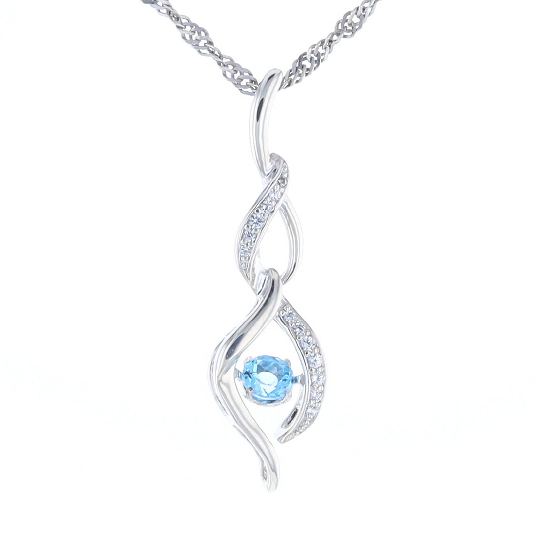 Floating Topaz Twisted Necklace