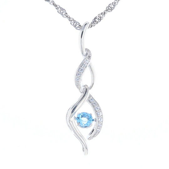 Floating Topaz Twisted Necklace